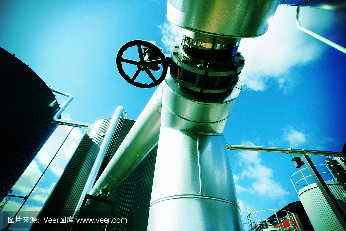 工業(yè)園區(qū)、鋼鐵管道、閥門迎藍(lán)天